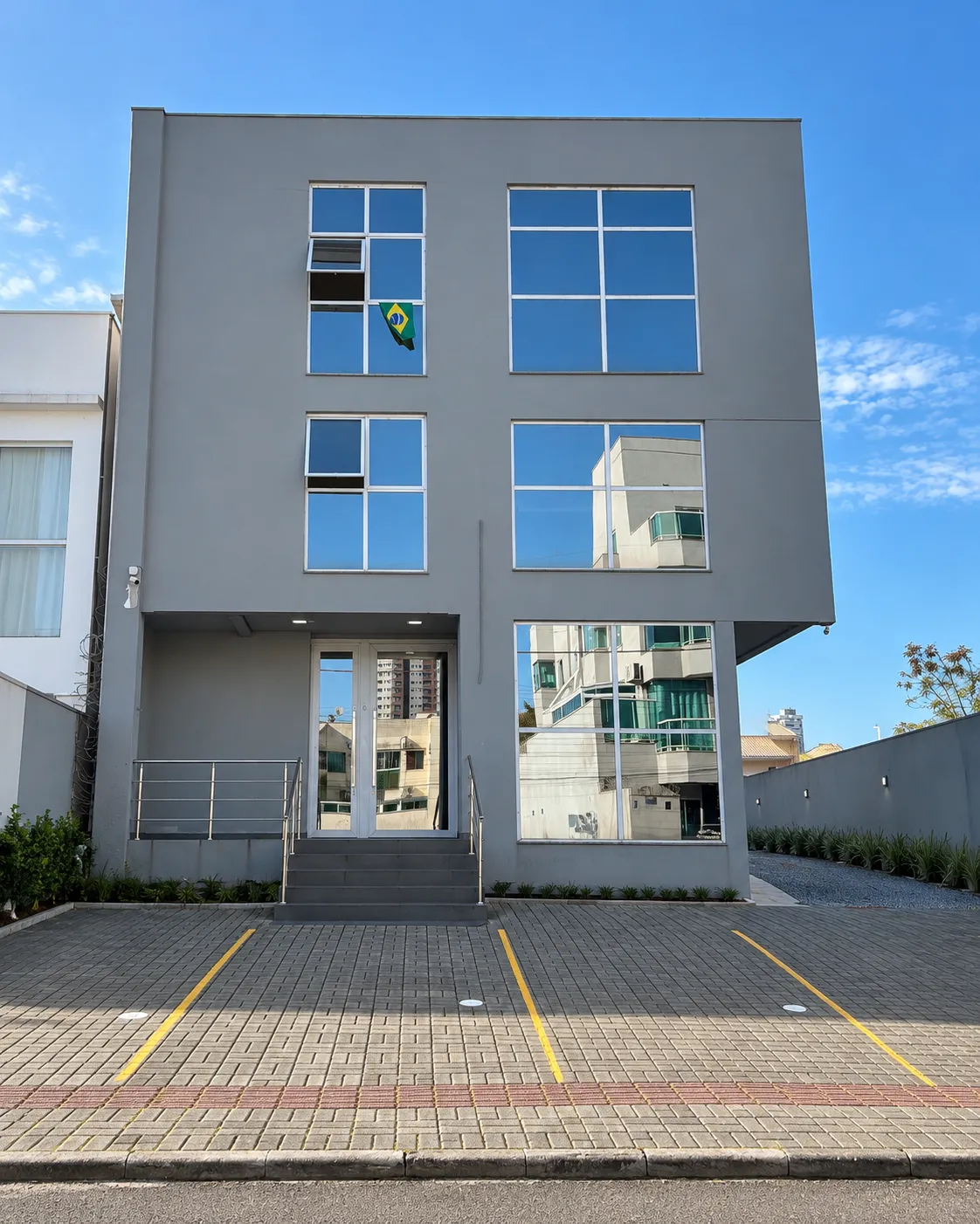 Entrada principal da fábrica Lunfe, vista de frente